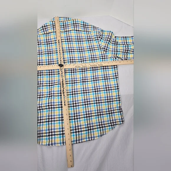 Penguin Men’s Plaid Flannel Button Up Heritage Slim Fit Size 18 34/35 NWT Cream - Picture 6 of 10